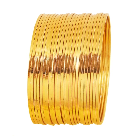 Sunsoul by Touchstone "Golden Bangle Collection" Indian Bollywood Desire Stunning Look Finely Cut Edges Tango Tune Depiction Of Fine Designer Bangle Bracelets Set Of 24 In Gold Tone For Women.