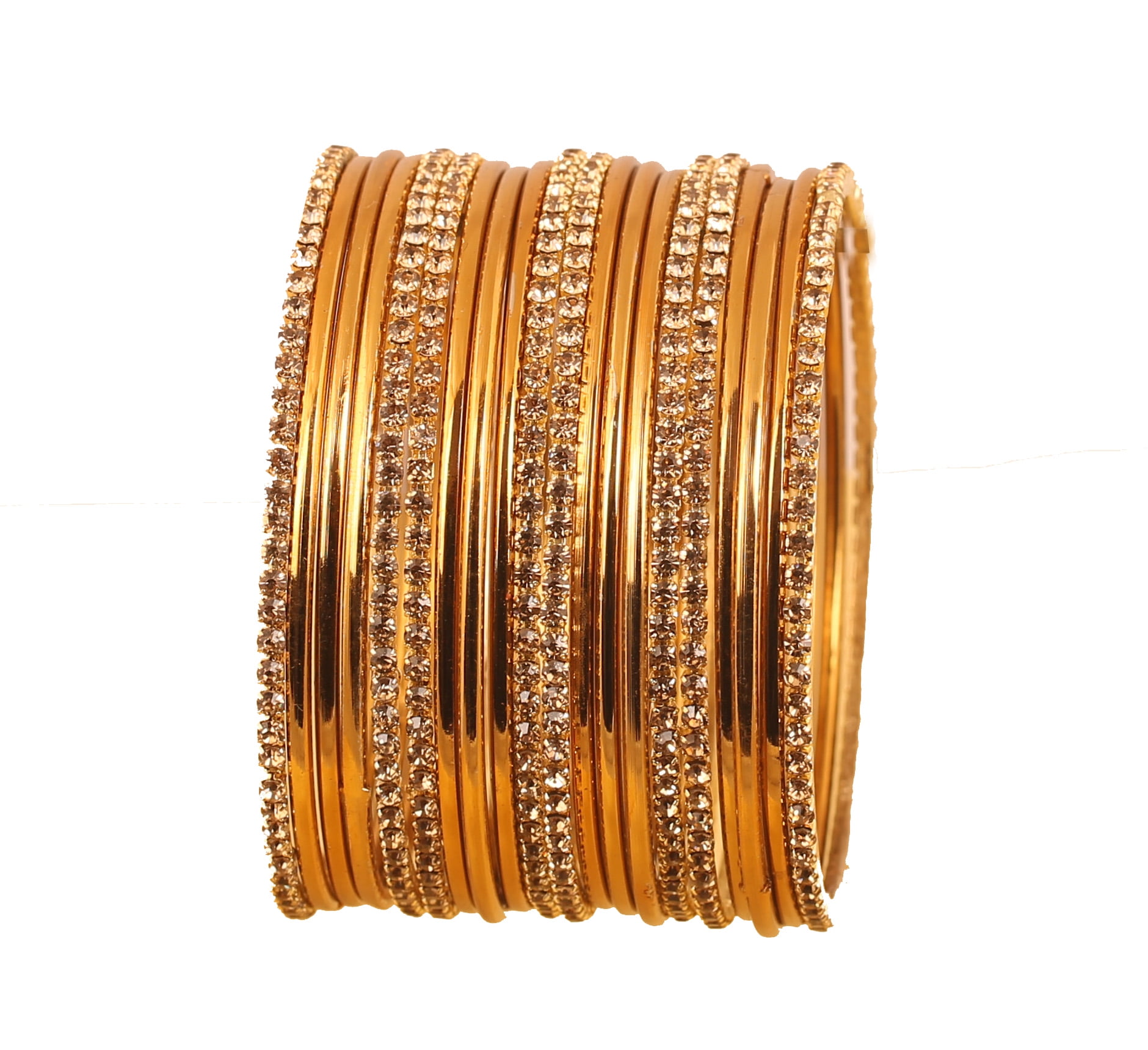 Touchstone Indiase metalen armbanden voor vrouwen gouden