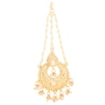 thumbnail image 1 of Sunsoul by Touchstone Indian Bollywood Beautifully Hand Beaten Chaandbaali Moon Inspired Traditional Magical Look Faux Pearls Head Enhancing Bridal Designer Jewelry Jhoomer In Gold Tone For Women., 1 of 5