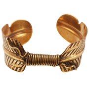 Sunsoul by Touchstone Indian Bollywood Brass Base Enchanting Artistic Hand Peeled Petals Awesome Look Light Weight 1 Inch Bracelet In Antique Gold Tone For Women.
