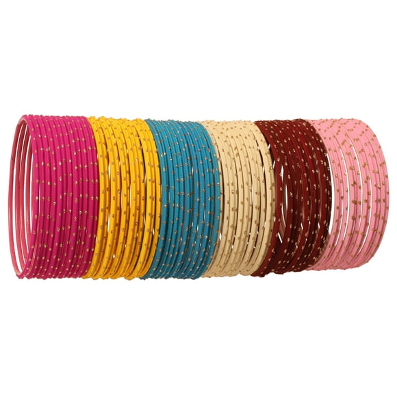 Sunsoul by Touchstone Indian Bollywood Traditional Perfect Fashion 6 Gorgeous Golden Shimmering Colors Wrist Designer Jewelry Bangle Bracelets For Women.