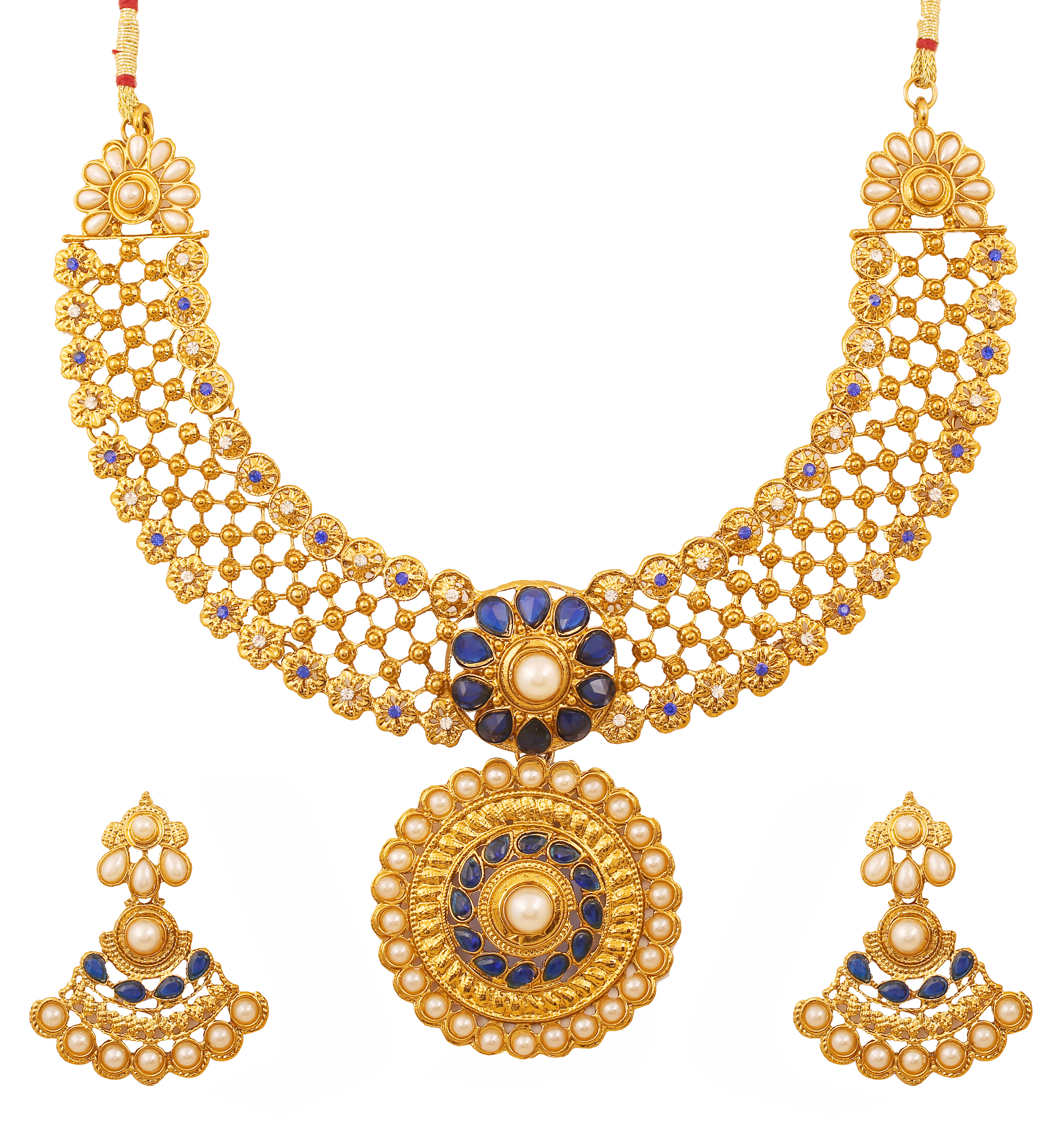 Touchstone Cavigliera Dorata Con Perle Finte E Cristalli Bianchi - Gioiello Indiano Bollywood Per Matrimonio E Feste