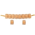 thumbnail image 1 of Sunsoul by Touchstone "Mughal Jali Collection" Indian Bollywood Gracious Stylish Faux Pearls Rhinestone Studded Diamond Look Designer Jewelry Chickpatti Choker Necklace Set In Gold Tone For Women., 1 of 5