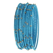 Sunsoul By Touchstone "Silk Thread Bangle Collection" Indian Bollywood Handcrafted Faux Silk Thread Exotic Look with Golden Beads Egyptian Blue Designer Bangle Bracelets Set of 12 For Women.