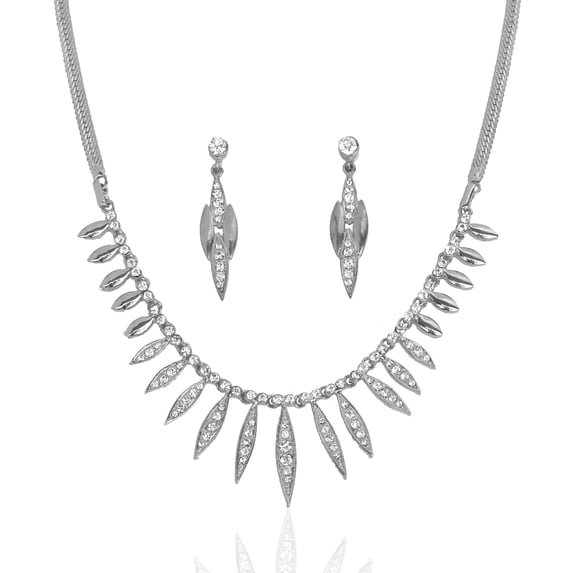 Sunsoul by Touchstone Ad Silver Marquise Necklace Set for Women