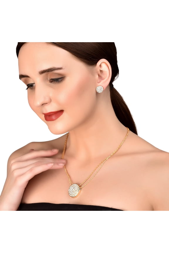 by Touchstone Beautiful Gold Plated Coin Style Pendant Set For Women