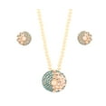 thumbnail image 1 of Sunsoul by Touchstone Indian Bollywood Shimmering Mughal Kundan Polki Faux Turquoise Elegant Style Pendant Set In Gold Tone For Women., 1 of 5