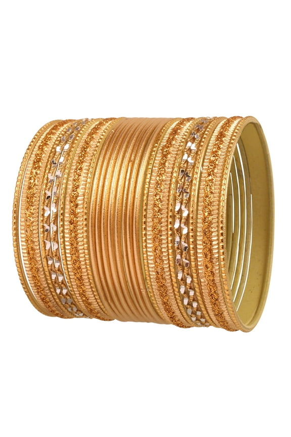 by Touchstone Indian Fashion Éclat Handcrafted Golden & Flakes 2dZ. Jewelry Bangle for Women