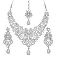 thumbnail image 1 of Sunsoul by Touchstone Indian Handcrafted Filigree Rhinestone Jewelry Silver Tone Necklace For Women., 1 of 7