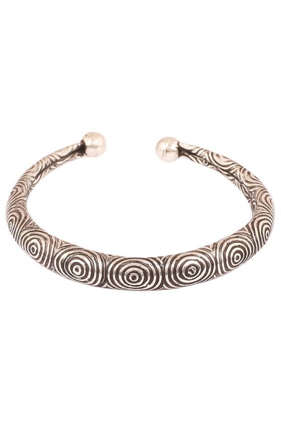 by Touchstone Pretty Celtic Inspired Beautifully Engraved Bracelet in Oxidized Silver Tone for Women