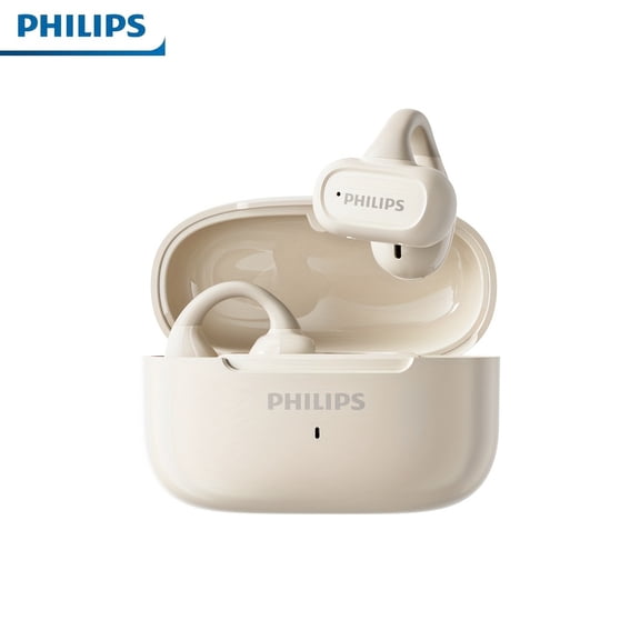 Sunspire BT5.4 New Model True Wireless Earphones with Ear Clips - Touch Control Headphones, Volume Adjustment, HD Condenser Mic, Semi-Open Design, USB-C Fast Charging & Wireless Case