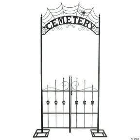 Halloween Cemetery Archway Gate 8.5 Ft Haunted House Graveyard Entrance Prop