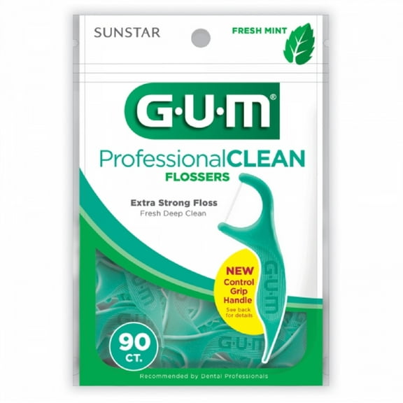 Sunstar Gum Professional Clean Flossers, Mint 90 ea (Pack of 4)