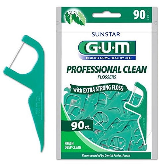 Sunstar Gum Professional Clean Flossers, Mint 90 ea