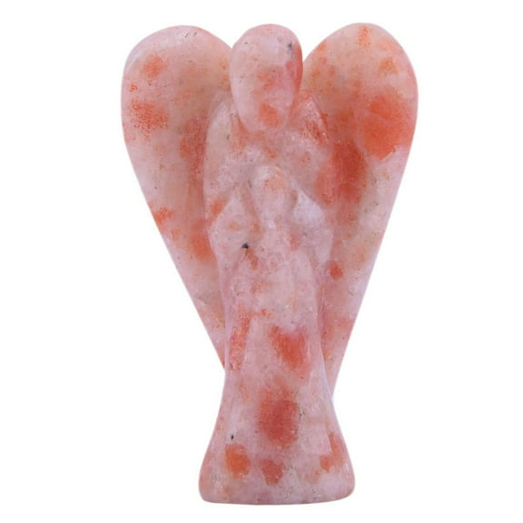 Sunstone Angel | Handcarved Statues Figurines Stone of Good Luck - Reiki, Healing Crystal for Physical, Emotional & Spiritual Imbalance | Positive Vibes Energy(KI_61)