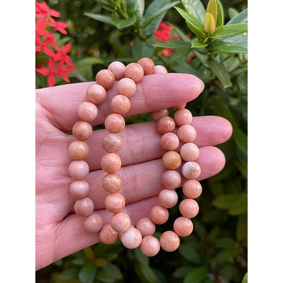 Sunstone Crystal Bead Bracelet 8mm, Wholesale Genuine Sunstone Stretch Gemstone Bracelet, Gift for Men & Women (1)