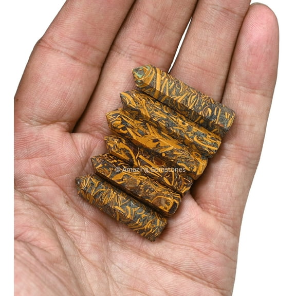 Sunstone Crystal Hexagonal Points, DIY Jewelry Making (3 pcs)