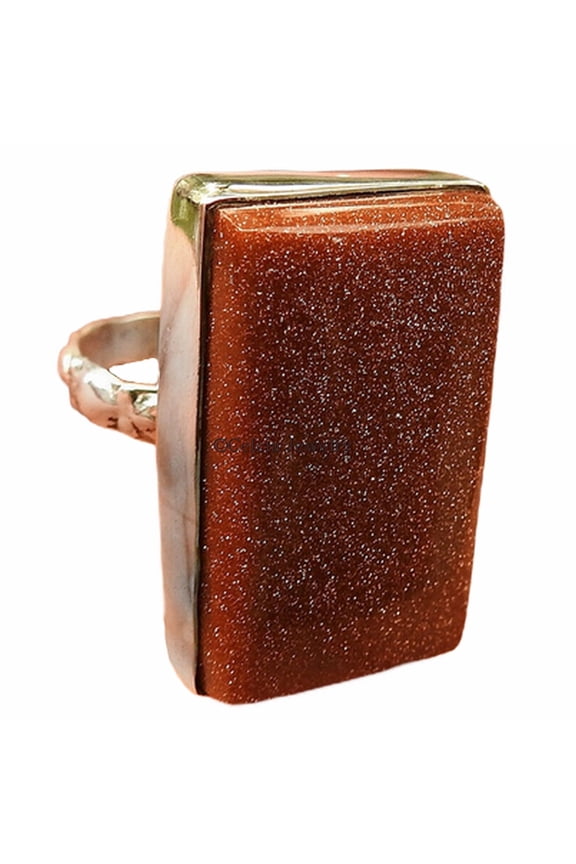 Sunstone Gemstone Beautiful Ring, 925 Sterling Silver, Red Stone Rectangle Ring, Wedding Gifts For Couples, Promise Ring, Birthday Gifts, Mom Dad Gifts, Mens Gifts (Sunstone, 7)