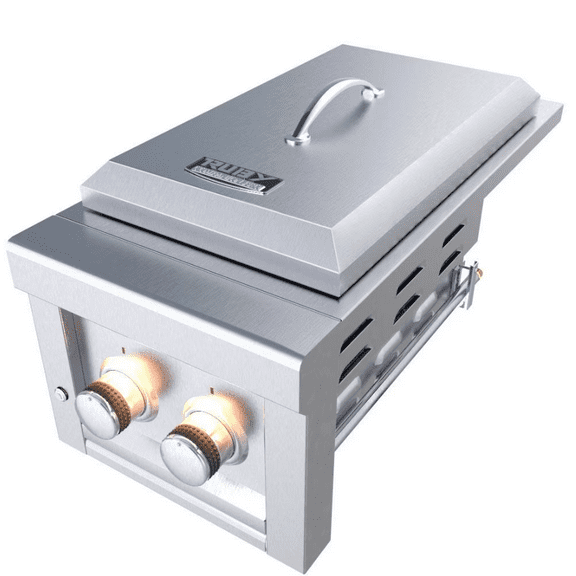 Sunstone Ruby Series 13 Inch Natural Gas Companion Pro Burner with Cooking Grates & Flavorizer Rack & LED Accent Light