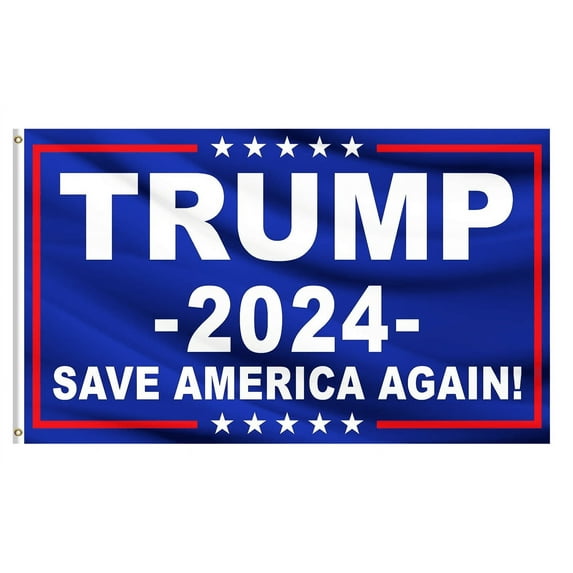 Sunstrider Trump 2024 Save America Again Flag Banner Outdoor Indoor Donald MAGA Republican Conservative USA