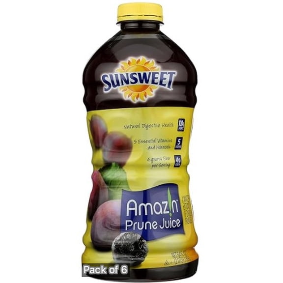 Sunsweet Amazin Prune Juice 64 fl oz Bottle (Pack of 6)