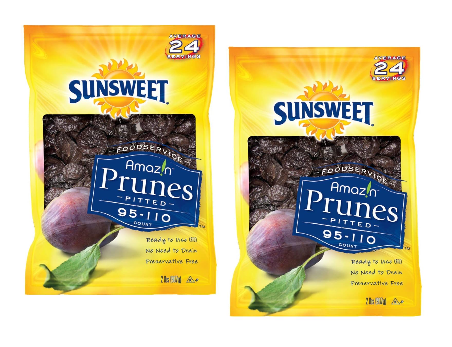 Sunsweet Dried Prunes DNF2 Pitted Prunes Gluten Free Vegan Fat