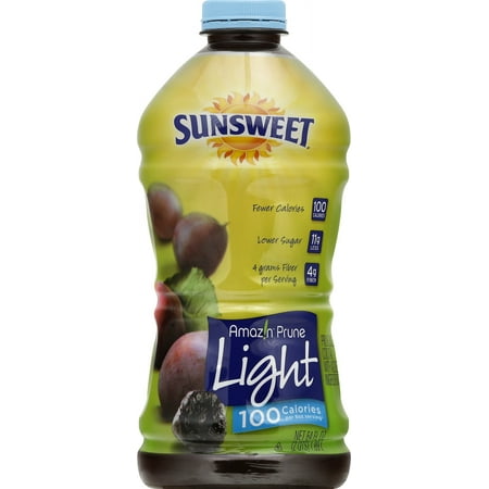 Sunsweet AmazIn Prune Juice Light - High Fiber, Low Fat, No Added Sugar - 64 Oz Juice, 1 Count