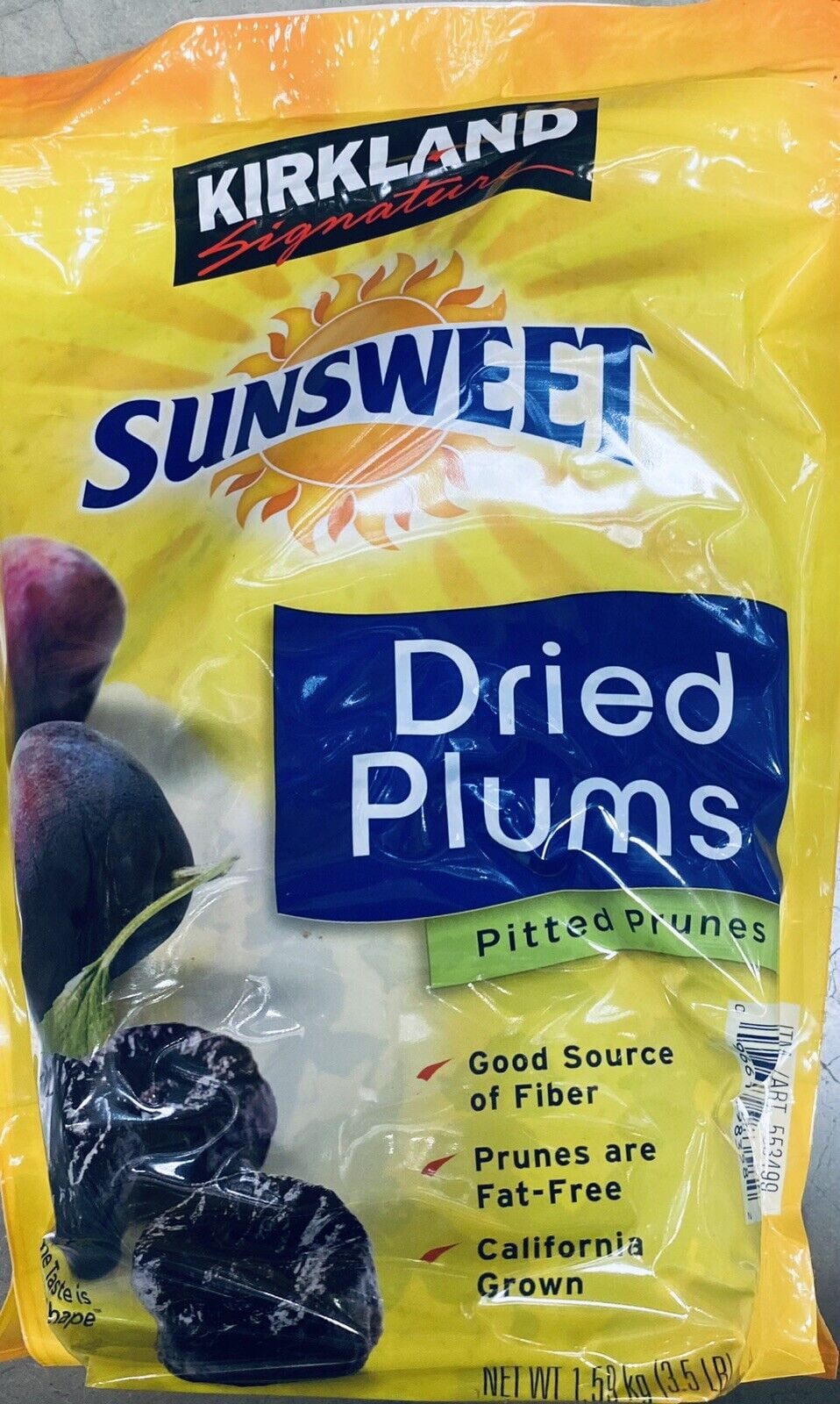 Sunsweet Whole Dried Plums Pitted Prunes 3.5 lb Bag KOSHER