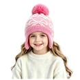 thumbnail image 1 of Suntak Toddler Beanies for Girls Warm Cute Pattern Winter Hat with Pom Pom 2-6 Years, 1 of 6