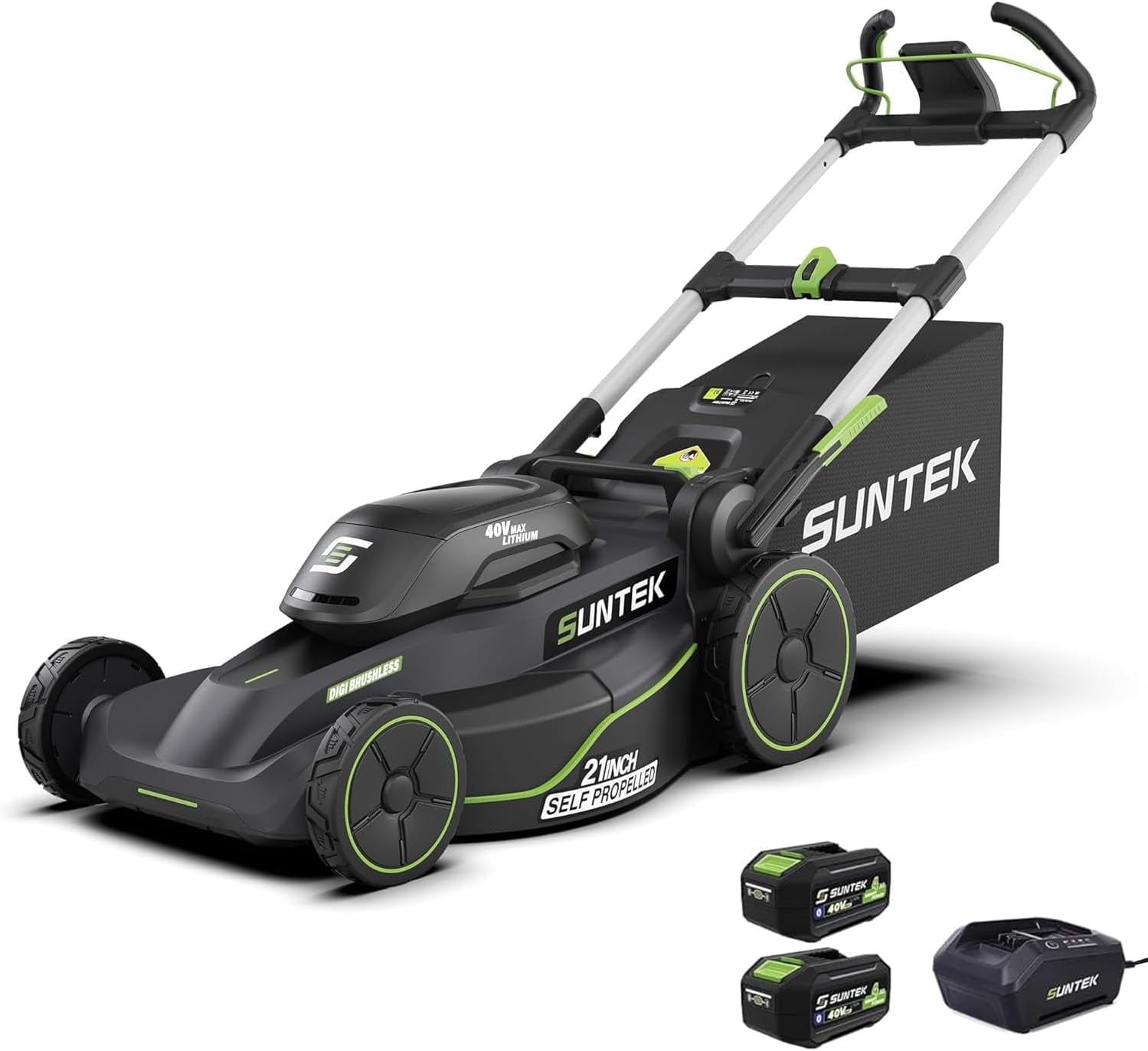 Suntek 21-Inch Cordless Self-Propelled Walk-Behind Mower, 40V, IOT and App Connection