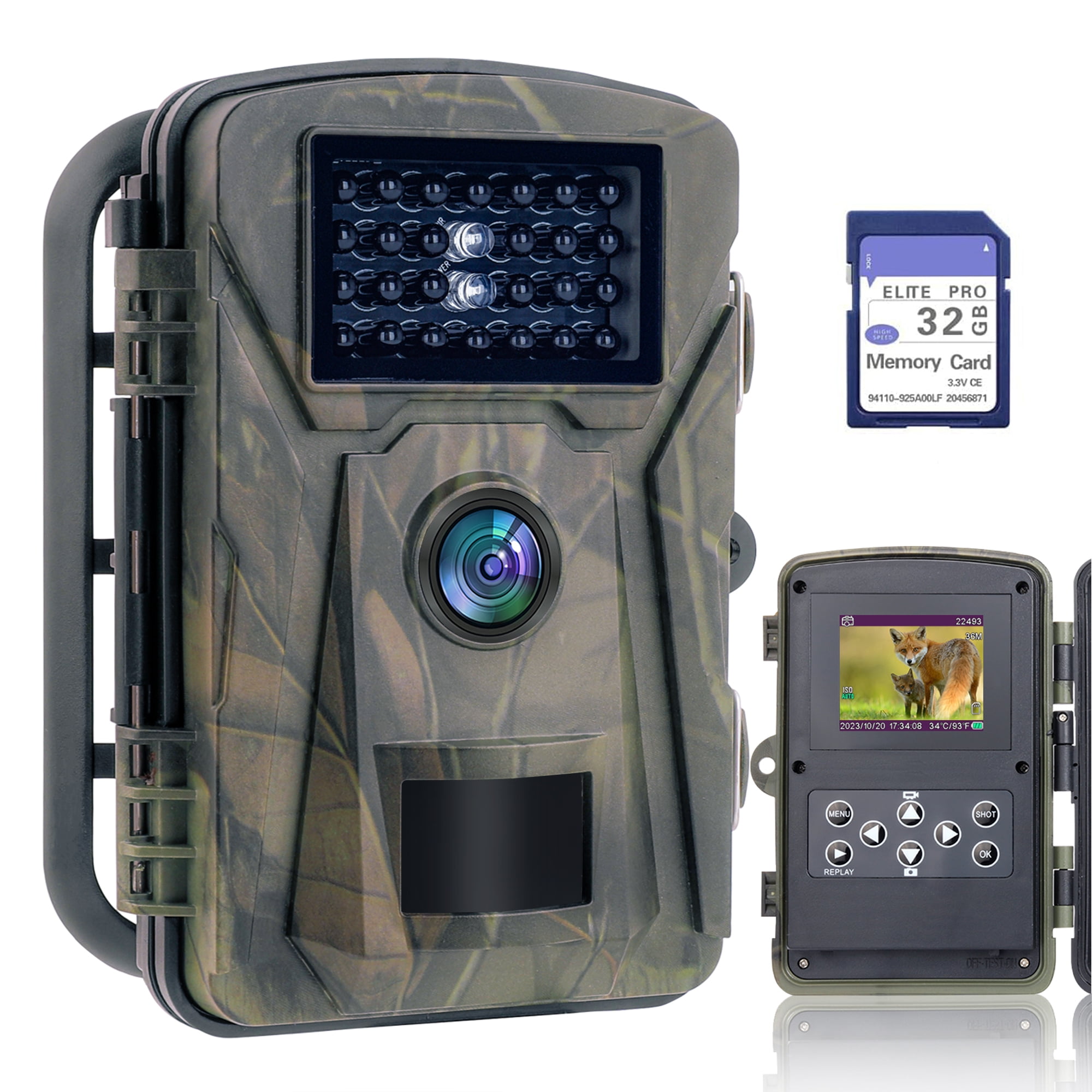 SuntekCam Basic Hunting Trail Camera 36MP 4K with 32GB SD Card IP65 Wildlife Trail Trap Monitor