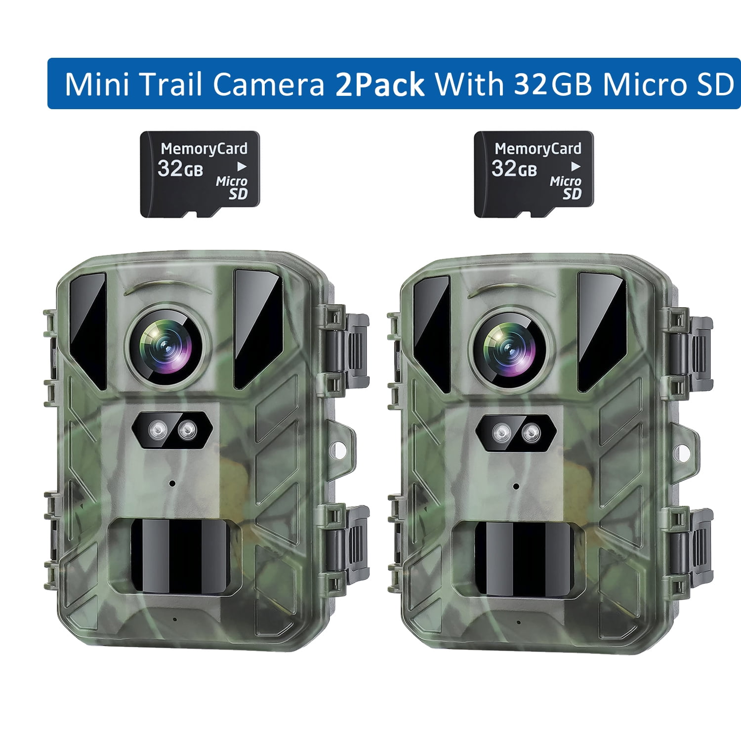 SuntekCam Mini Hunting Trail Camera 2 Packs 24MP 1080P with 32GB Micro