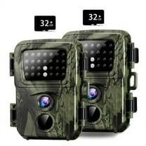 SuntekCam Trail Camera 【2 Pack】with 32GB SD Card 20MP 1080P Game Camera Hunting Camera with Low Glow Night Vision Motion Activated Waterproof for Outdoor Scouting Wildlife Monitoring MINI600