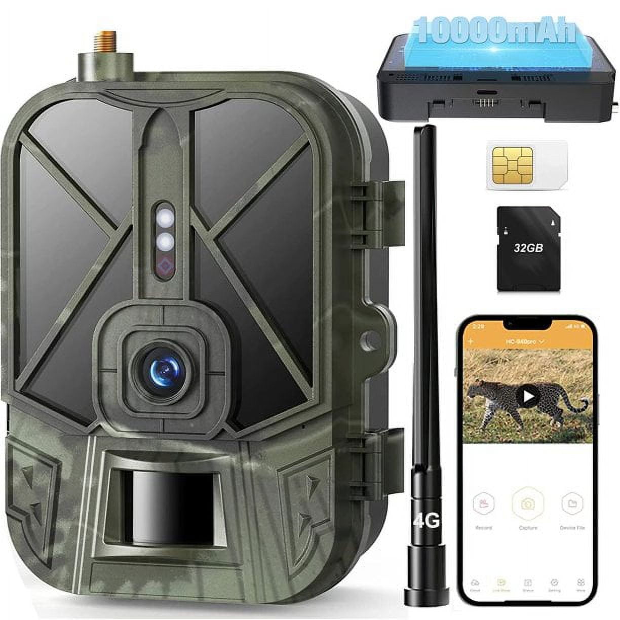 SuntekCam Trail Camera 36MP 4G 4K APP Game Camera with Live Video Night