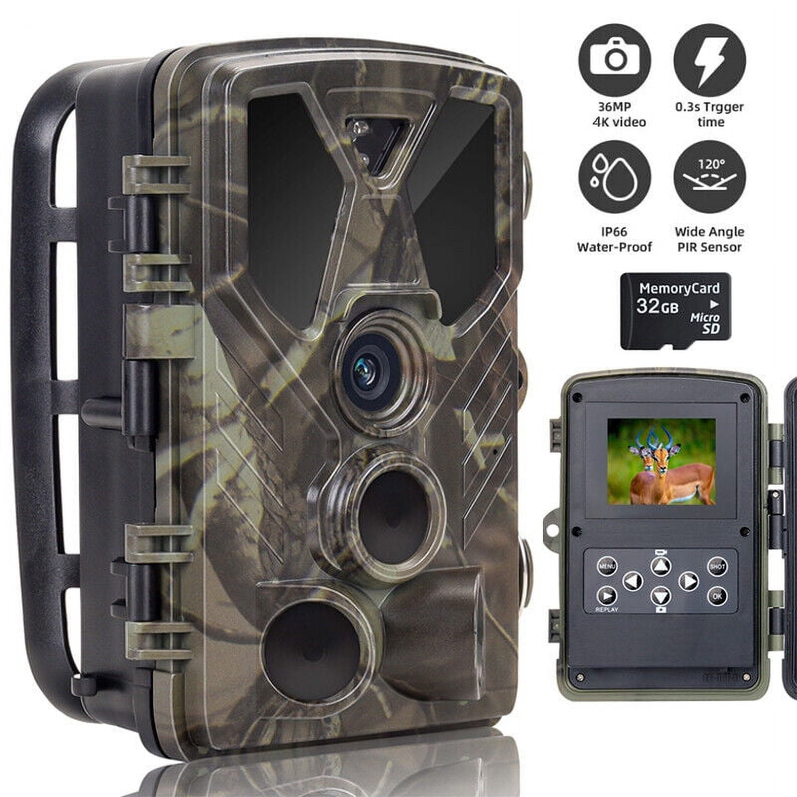 SuntekCam Deer Trail Camera - 4K 36MP IP66 Waterproof Hunting Game ...