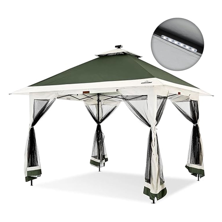 Suntime Outdoor Shade Pop-Up Patio Gazebo, 12x12 Instant Solar