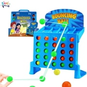 Suntomo Bounce Balls Shots Game, Connect Four Jumping Ball Game, 4 In a Row Ball Bounce Game, Bounce Ball Game Family Party Games, Funny Ball Tabletop Game Toys