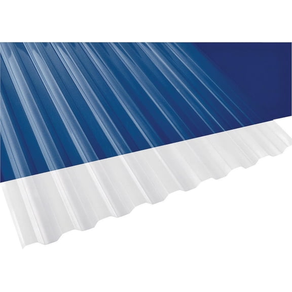Suntuff 101699 Translucent Corrugated Panel, 26 in W x 12 ft L, Clear, Polycarbonate