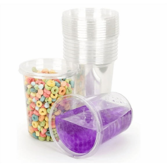 Sunup packaging 32 oz. Ultra Clear Recycled PET Plastic Round Deli Container and Flat Lid Combo - 80sets