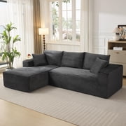 Sunvasagoo 108" L-Shaped Modular Sofa, Plush Corduroy, Black/Grey/Beige/Olive