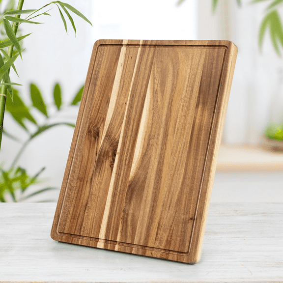 Sunvasagoo Acacia Cutting Board Large, 20”x15” & 24”x18” Wooden Kitchen Block with Handles