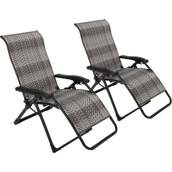 Sunvasagoo Adjustable Rattan Patio Reclining Chair, Foldable PE Wicker, 330Lb Capacity, Black
