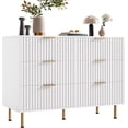 thumbnail image 1 of Sunvasagoo Fluted 6-Drawer Dresser, 54" Wide Engineered Wood with Gold Legs & Anti-Tip, 1 of 9