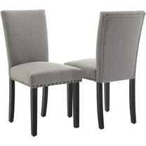 Sunvasagoo Set of 2 Upholstered Parsons Dining Chairs, Fabric Kitchen Chairs w/ Nailhead Trim