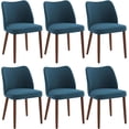 thumbnail image 1 of Sunvasagoo Set of 4/6 Modern Dining Chairs, Wood Legs, Linen Upholstery, 1 of 8