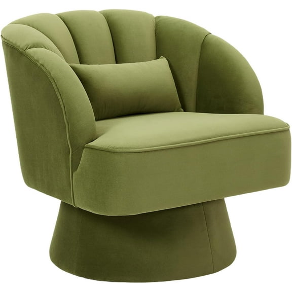 Sunvasagoo Swivel Barrel Chair, Plush Velvet/Teddy Fabric, 360° Rotation