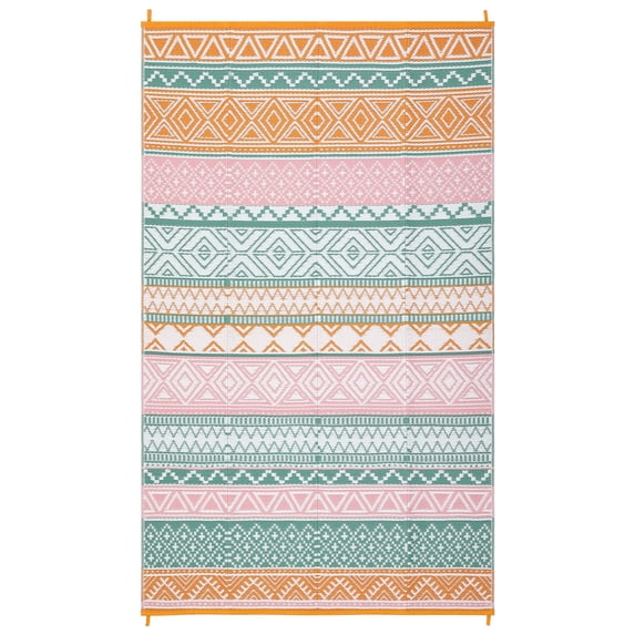 Sunvasagoo Waterproof Reversible Outdoor Rug – Lightweight Portable Patio MWaterproof Reversible Outdoor Rug – Lightweight Portable Patio Mat for Camping, RV, Deck, Porch – UV & mark Resistant