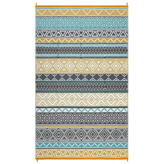 Sunvasagoo Waterproof Reversible Outdoor Rug – Lightweight Portable Patio MWaterproof Reversible Outdoor Rug – Lightweight Portable Patio Mat for Camping, RV, Deck, Porch – UV & mark Resistant