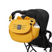 SUNVENO Universal Stroller Organizer with 2 Cup Holders, Adjustable Straps and Multiple Pockets, Yellow