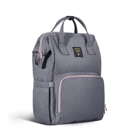 Sunveno Classic Diaper Bag Backpack Large Capacity Travel Backpack with USB Charge Port , Gray